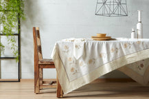 Σετ 13τμχ Τραπεζομάντηλο & Πετσέτες φαγητού Αιγαίον με Κέντημα 180X270 Gerbera